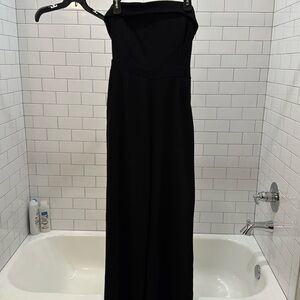 Basic black strapless romper